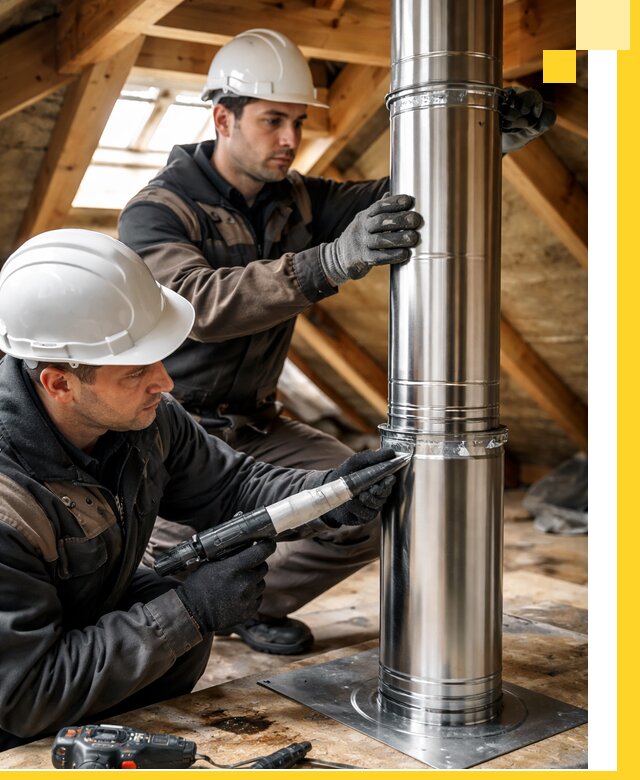 Монтаж дымоходов для каминов в Новокузнецке с гарантией качества