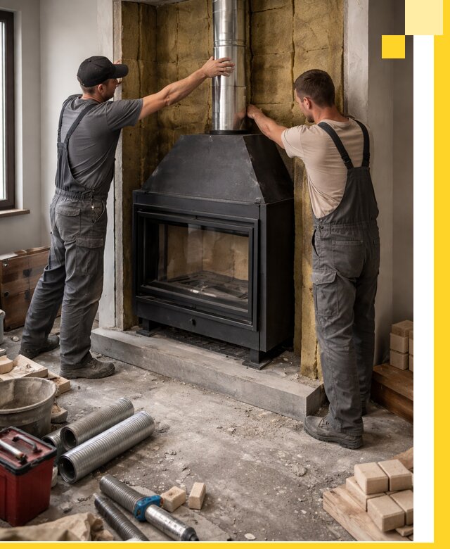 Изготовление и монтаж закрытых каминов в Новокузнецке под ключ