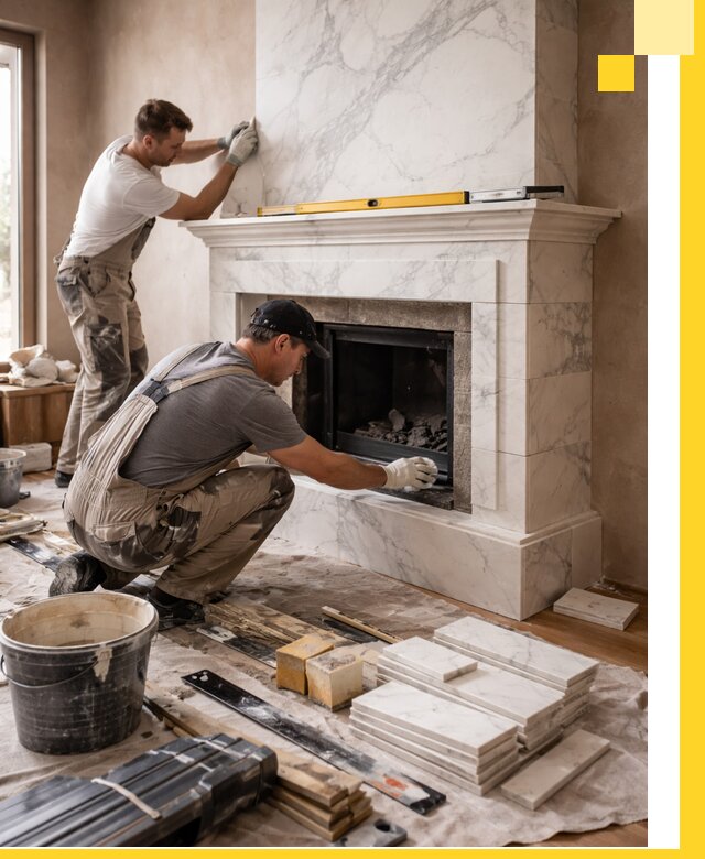 Отделка каминов в Новокузнецке качественные облицовочные работы