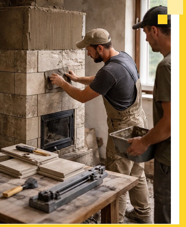 Профессиональная облицовка печей в Новокузнецке: керамика и камень