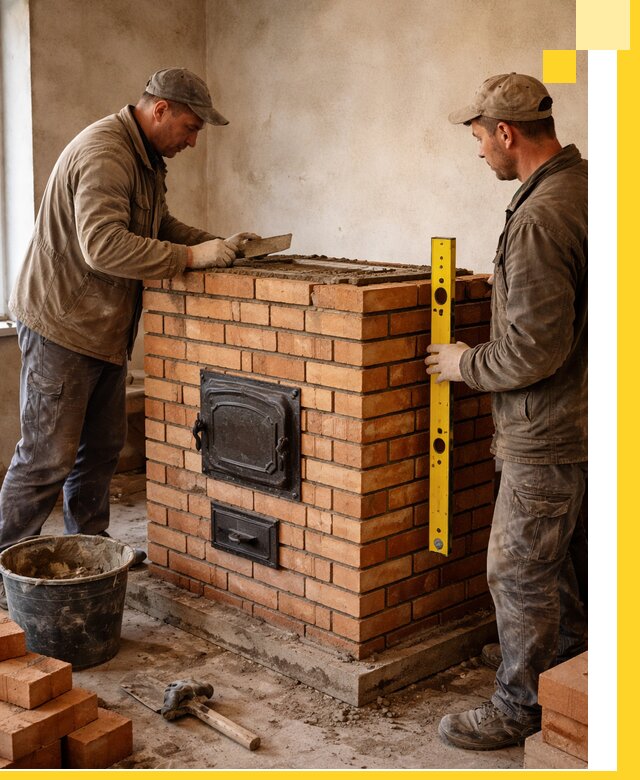 Отопительные печи под ключ в Новокузнецке, установка и сборка