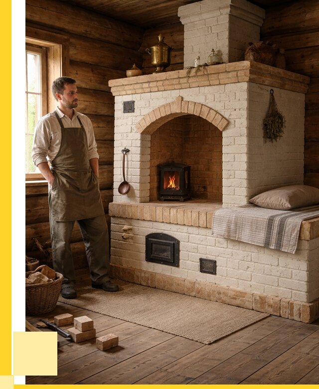 Русские печи с лежанкой под ключ в Новокузнецке от 154110 р. ЭриданНвк