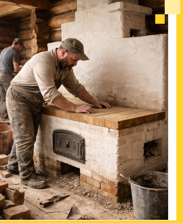 Проектирование и установка русской печи с лежанкой в Новокузнецке