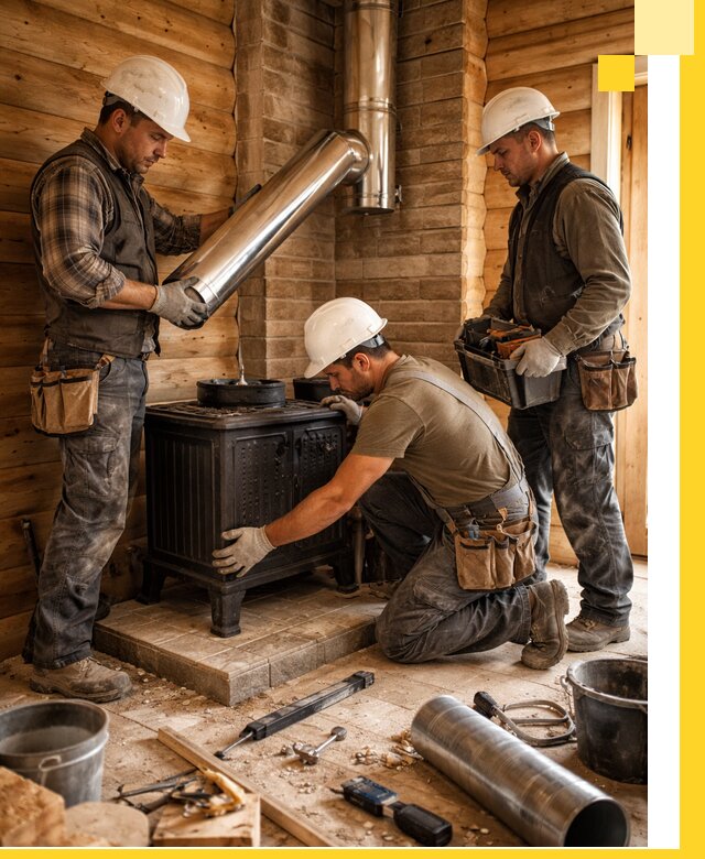 Профессиональный монтаж банных печей и дымоходов в Новокузнецке