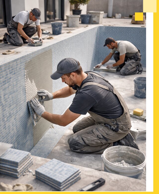 Облицовка бассейнов в Новокузнецке плитка мозаика гидроизоляция