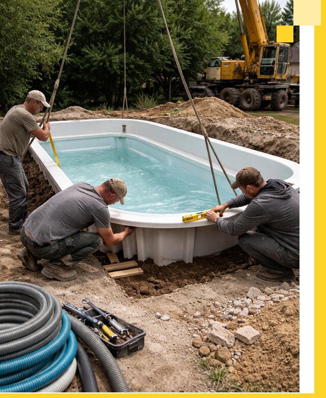 Установка и монтаж композитных бассейнов под ключ в Новокузнецке