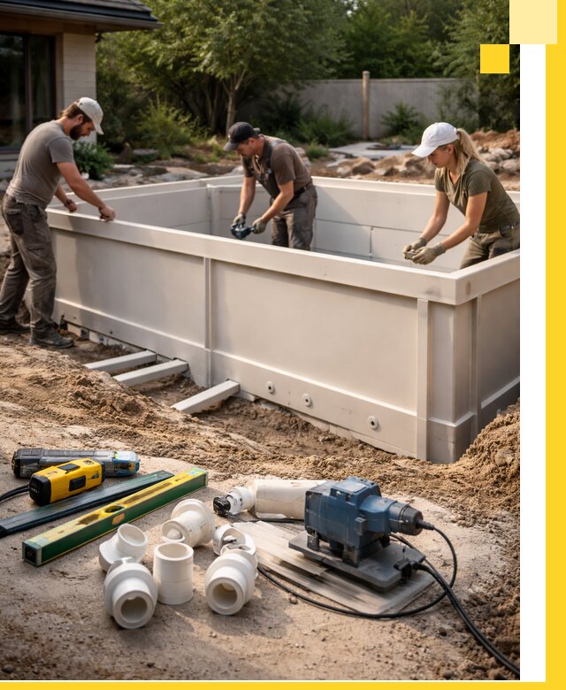 Установка полипропиленовых бассейнов под ключ в Новокузнецке