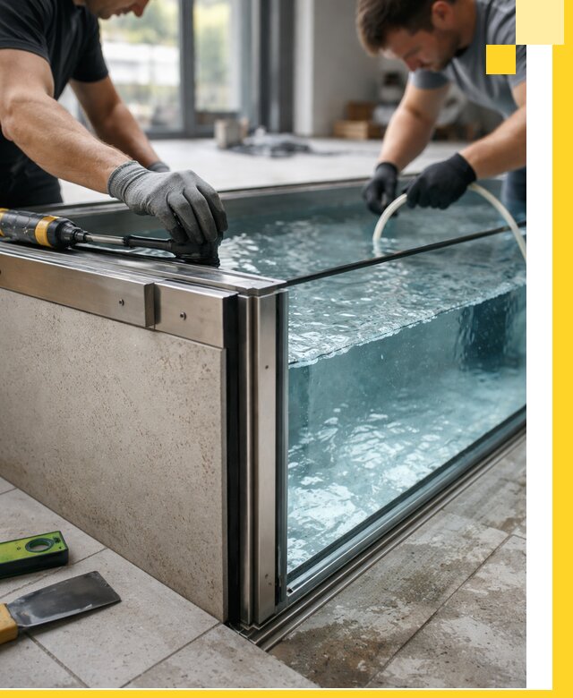 Проектирование и монтаж стеклянных бассейнов в Новокузнецке