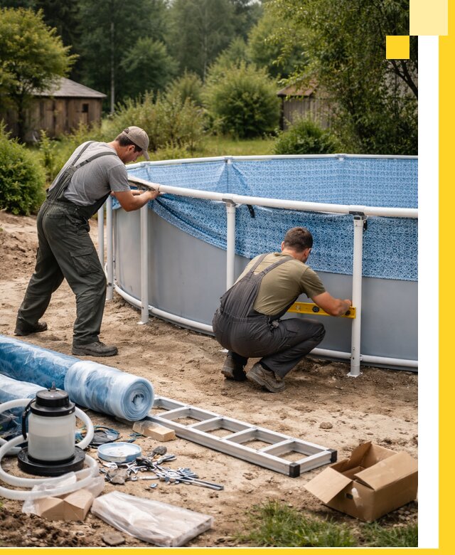 Установка и монтаж каркасных бассейнов в Новокузнецке под ключ