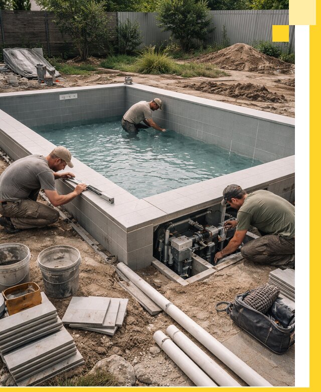 Строительство и монтаж бассейнов для дачи под ключ в Новокузнецке