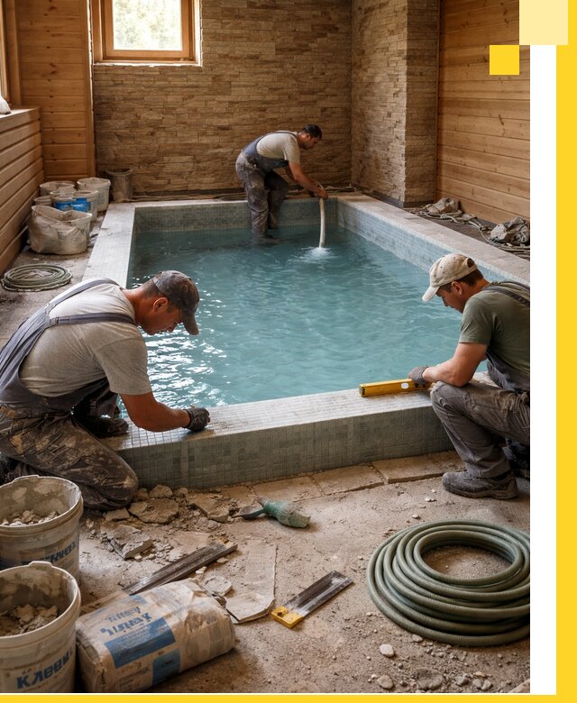 Проектирование и строительство бассейнов для бани в Новокузнецке