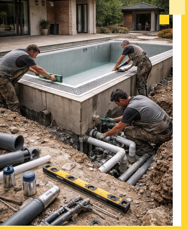 Строительство переливных бассейнов в Новокузнецке под ключ