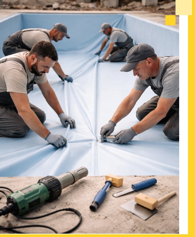 ПВХ пленка для бассейнов с монтажом и гарантией в Новокузнецке