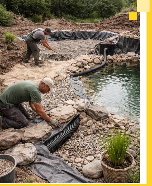 Строительство природных бассейнов и озер в Новокузнецке под ключ