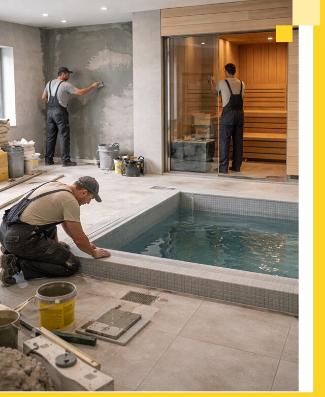 Проектирование и строительство сауны с бассейном в Новокузнецке