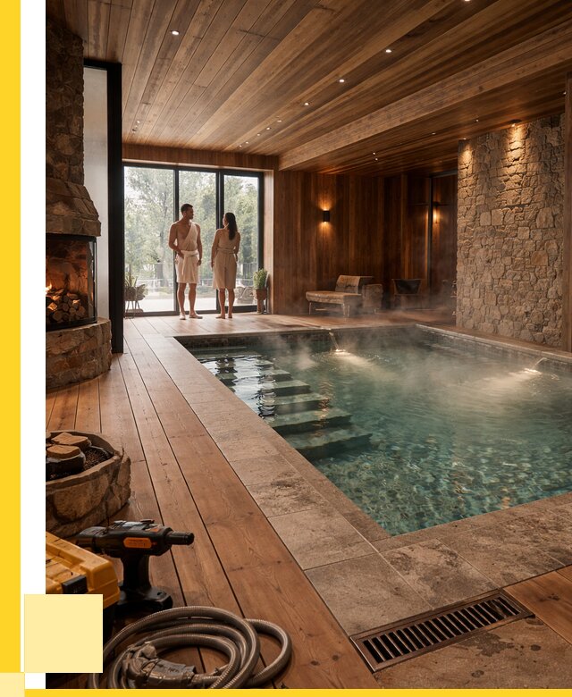 Проекты бань с бассейном под ключ в Новокузнецке от 77055 р., ЭриданНвк