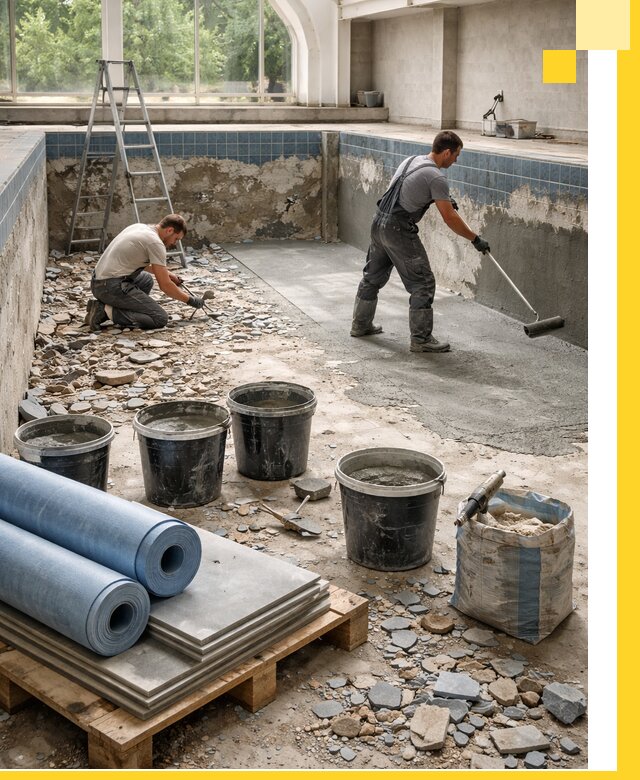 Реконструкция бассейнов в Новокузнецке: ремонт, гидроизоляция