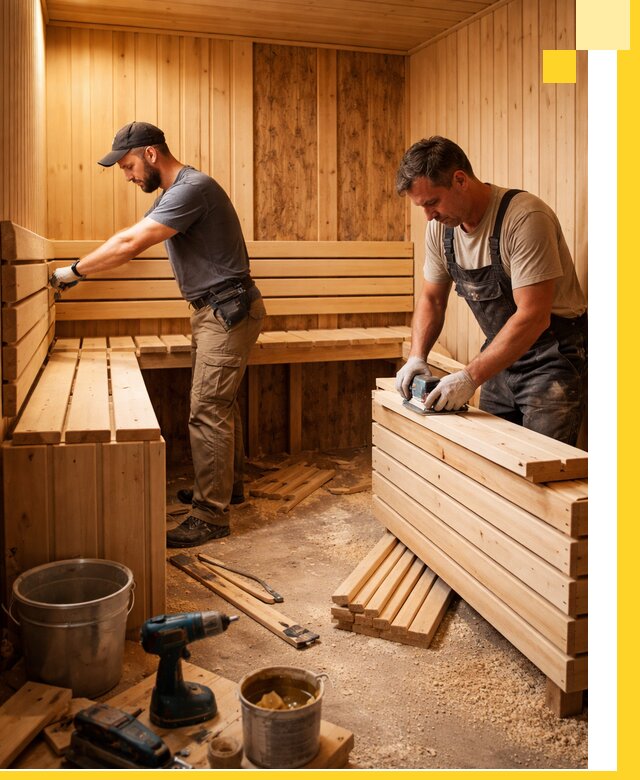 Профессиональный комплексный ремонт саун под ключ в Новокузнецке
