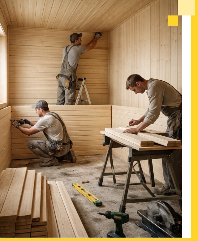 Обшивка саун в Новокузнецке из натуральной древесины под ключ