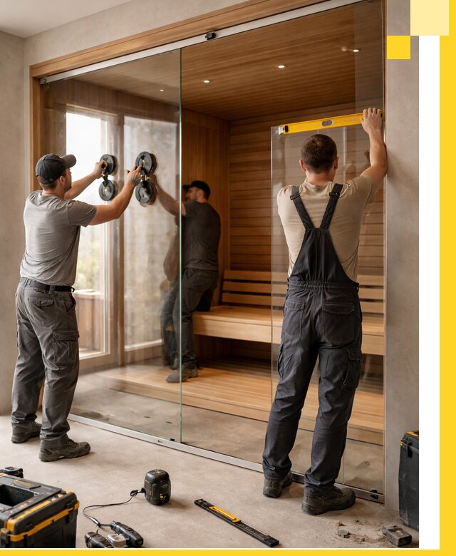 Производство и монтаж стеклянных саун под ключ в Новокузнецке