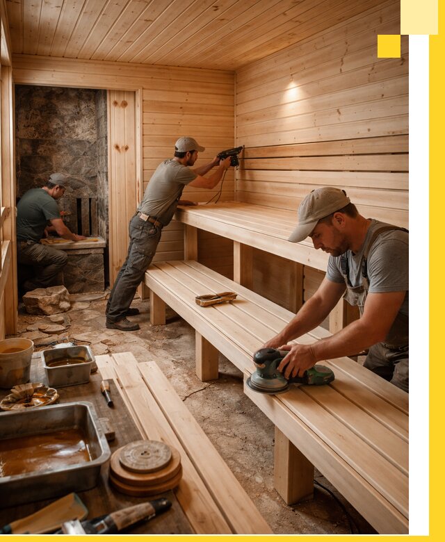 Профессиональная отделка бань в Новокузнецке под ключ, с гарантией