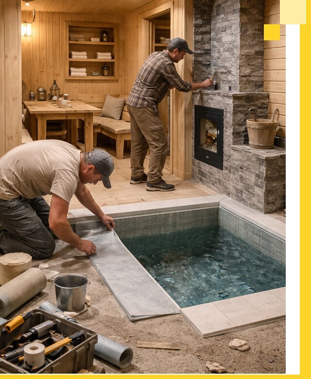 Строительство бань с комнатой отдыха под ключ в Новокузнецке