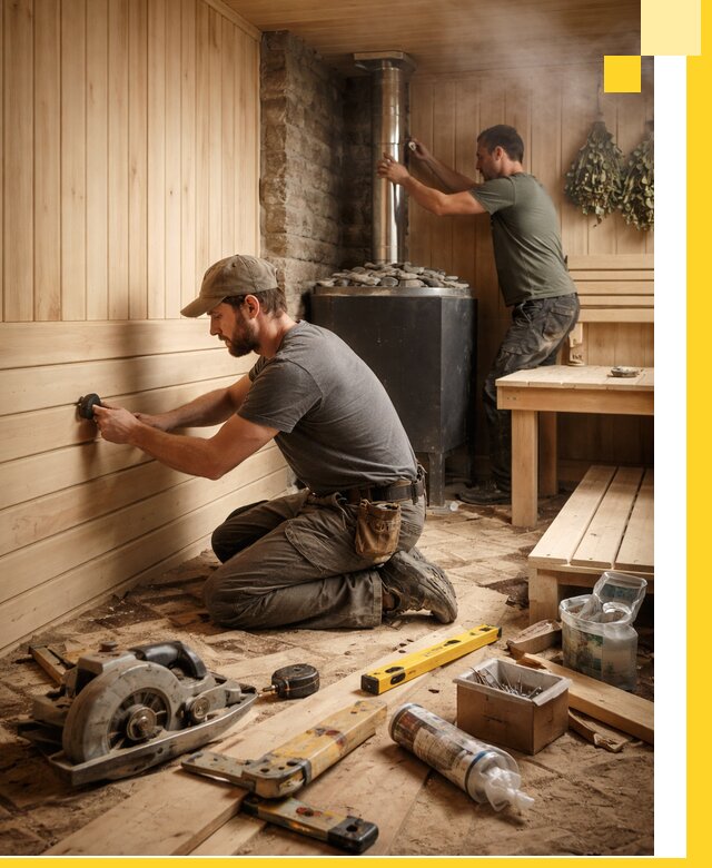 Полное строительство и оснащение парных под ключ в Новокузнецке