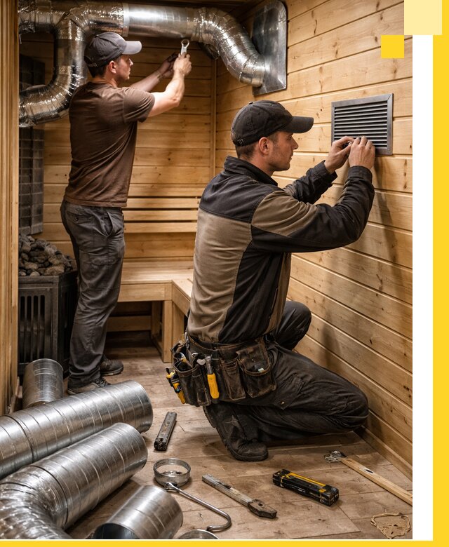 Проектирование и монтаж вентиляции бани в Новокузнецке под ключ