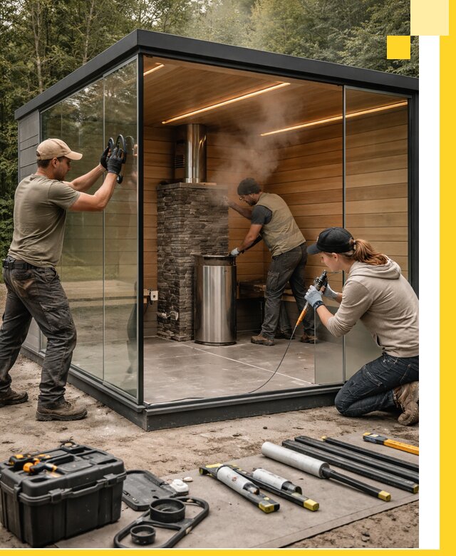 Проектирование и строительство стеклянных бань в Новокузнецке