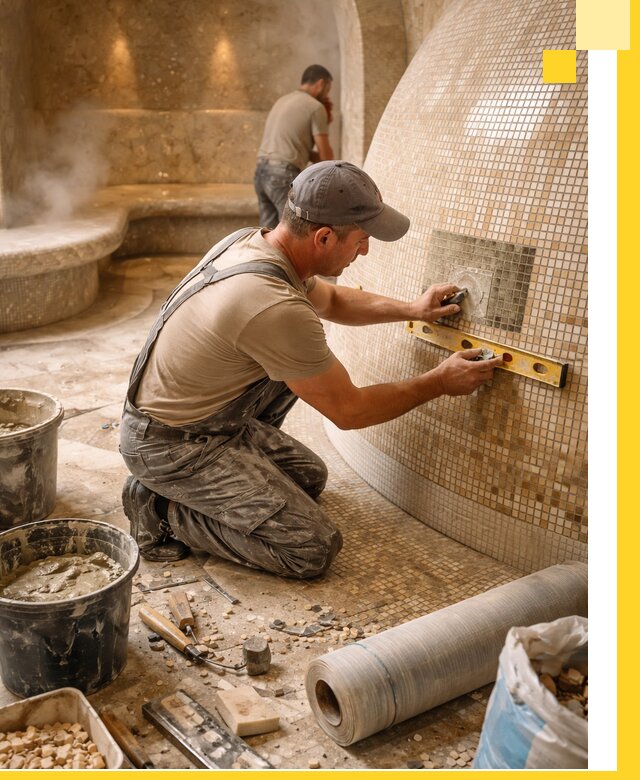 Хамам под ключ в Новокузнецке: проектирование, строительство, отделка