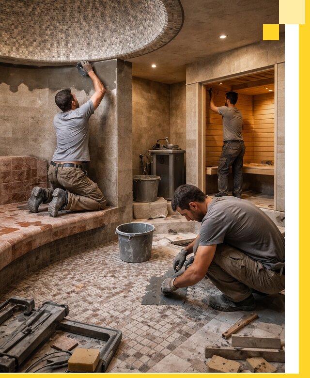 Проект и строительство хамама бани и сауны под ключ в Новокузнецке