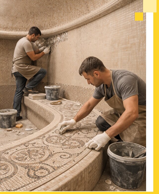 Плитка для хамама в Новокузнецке, укладка, подбор и поставка